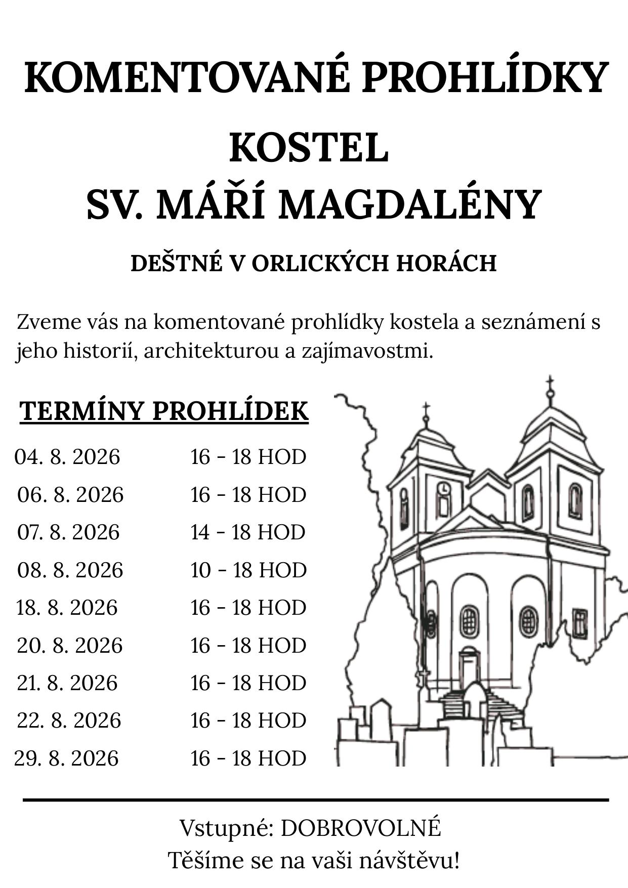 Komentované prohlídky kostela sv. Máří Magdalény